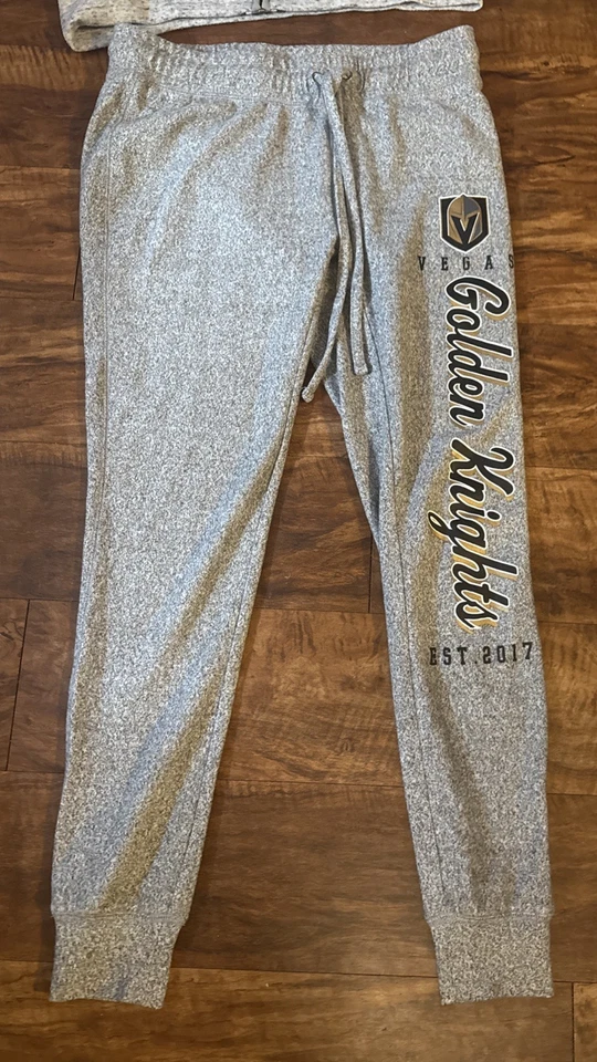 Lote de 2 calças de moletom Vegas Golden Knights com capuz jaqueta com zíper G/cinza roupa de dormir M - Imagem 3 de 4
