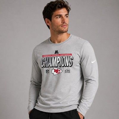 Kansas City Chiefs Nike Men 2024 AFC Champions LockerRoom Trophy Collection Sz L