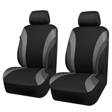 Line Rider Sporty Front Seat Covers,Gray Car Two Front Seat Black and Gray