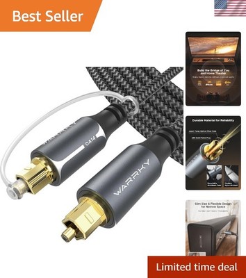 15ft Gold-Plated Toslink Optical Cable   Durable & Lightweight Audio Solution