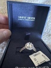 Sterling Silver Round CZ Solitaire Promise Engagement Ring Size 7 NEW