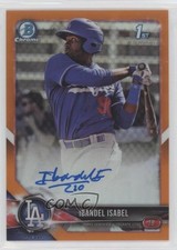 2018 Bowman Chrome Prospect Orange Refractor 3/25 Ibandel Isabel Auto 13iq