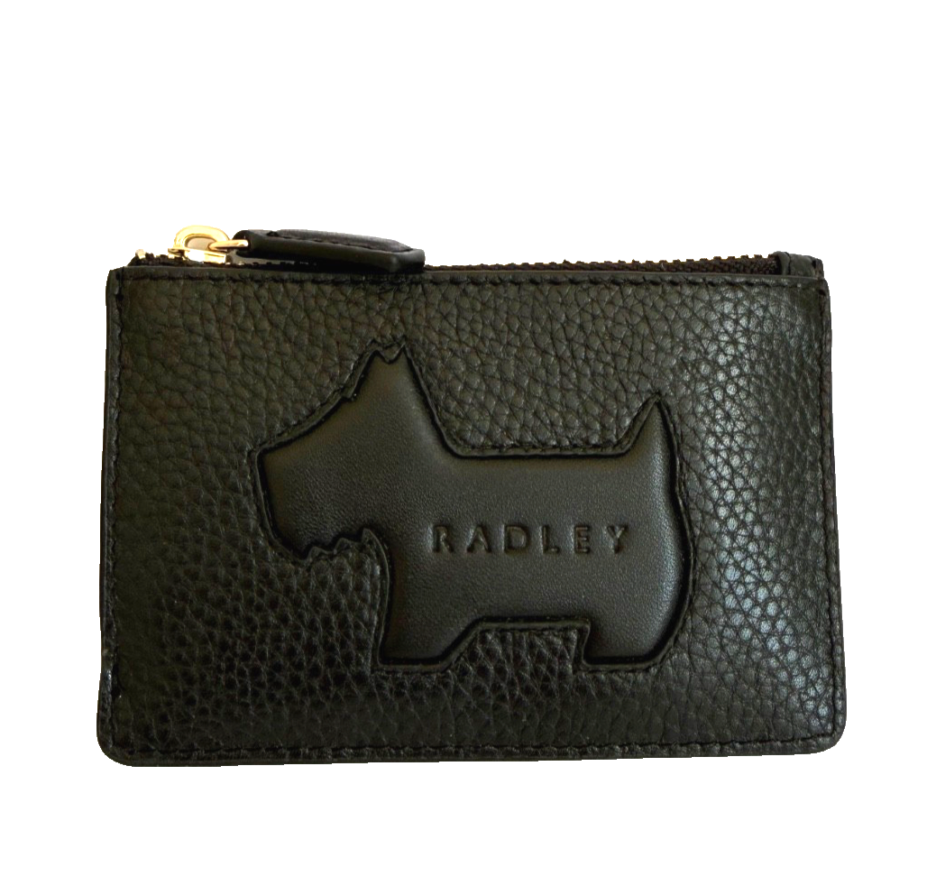Radley Hadley Lane Black Leather Coin - Card Wallet - Purse BNWT