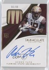 2018 Immaculate Collegiate Signature Rookie 96/99 Auden Tate Patch Auto 0q21