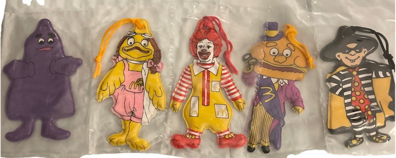 Mcdonald's 1983  Ornament Set Christmas Birdie Grimace Hamburglar Mayor Ronald