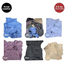 ELW Leather Scraps 2-3 oz (.8-1.2mm) Thin Leather Large Remnants Genuine Cowhide