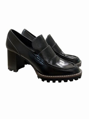 New H&M Women's 10 Black Loafers Round Toe Lug Sole Y2K 90s Fashion Whimsygoth