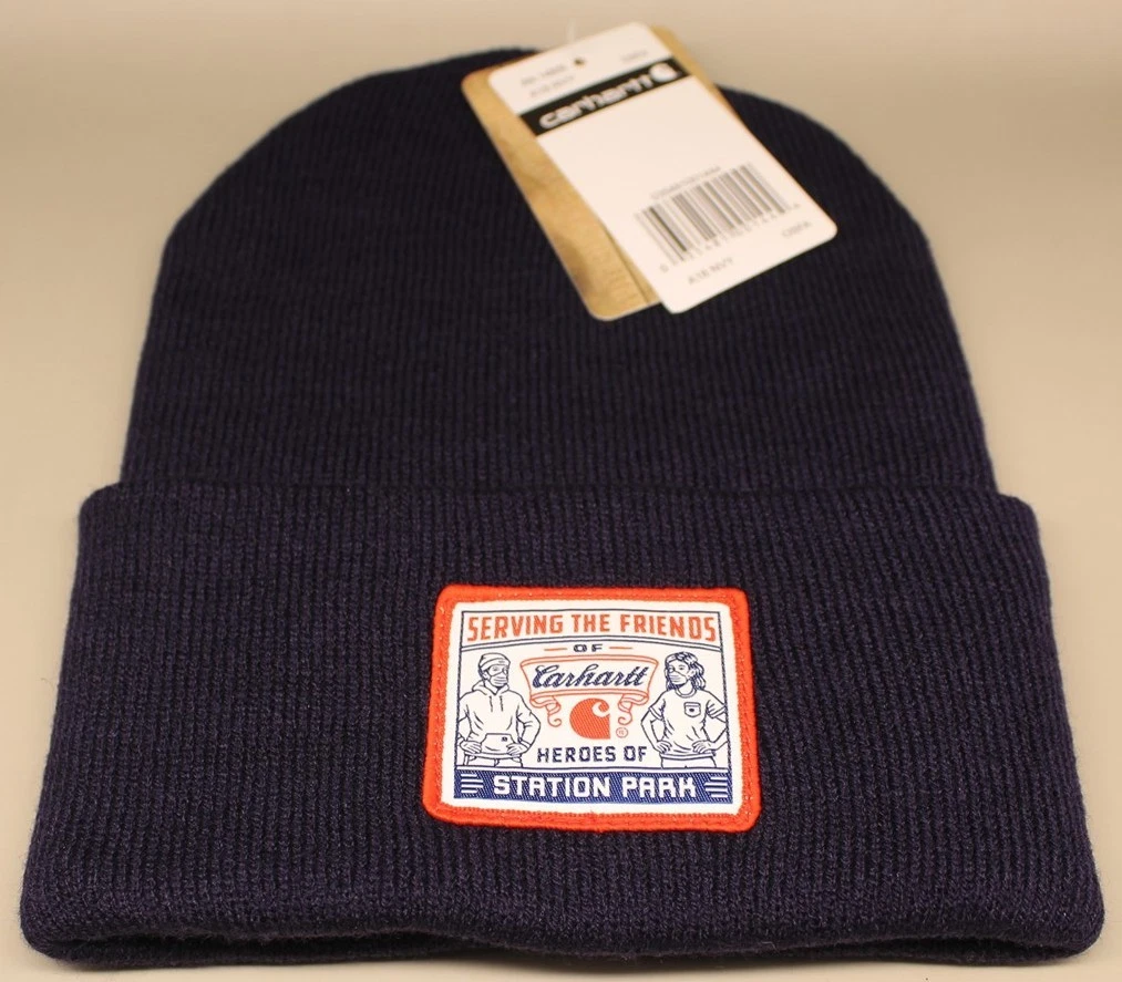 SERVING THE FRIENDS OF CARHARTT HEROES OF STATION PARK BLUE BEANIE NEW W/ TAGS