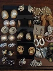 Vtg Costume Jewelry Earring Lot Monet Napier Avon Pierced Clip 22 Pcs #9