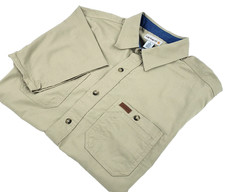 Carhartt Shirt Men's Large Brown Pocket Canvas Short Sleeve Work Outdoor NWOT