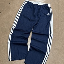 Early 2000s Adidas Vintage 3-Stripe Y2K Track Pants Navy Blue Size Large