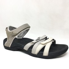 Teva Tirra Sandals Shoes Womens Size 10 Gray Beige Strappy Outdoor Casual