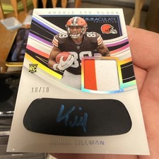 Cedric Tillman 2023 Immaculate Eye Black Metallic Blue Ink RPA RC Auto/10 Browns