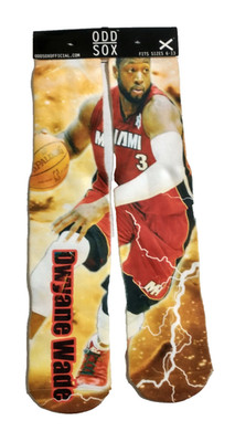 NEW & Rare - Dwyane Wade - Miami Heat NBA Basketball - Odd Sox Socks Sizes 6-13