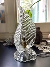 BAROVIER&TOSO Rare MURANO Glass & Brass Art Deco Lamp mod. "FOJA" LEAF Italy 40s
