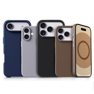 Magsafe Hülle Für iPhone 17 16 15 14 13 Pro Max Handy PU Leder Schutz Case Cover