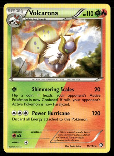 Volcarona 15/114 Rare Steam Siege Pokemon Lightly Played
