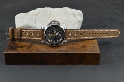 MA WATCH STRAP 22 20 18 MM JEREZ SAVAGE HAVANA BROWN RACING VINTAGE LEATHER BAND