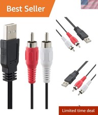5FT USB to RCA Adapter - Connect Left  Right Channels from Devices to USB TVs