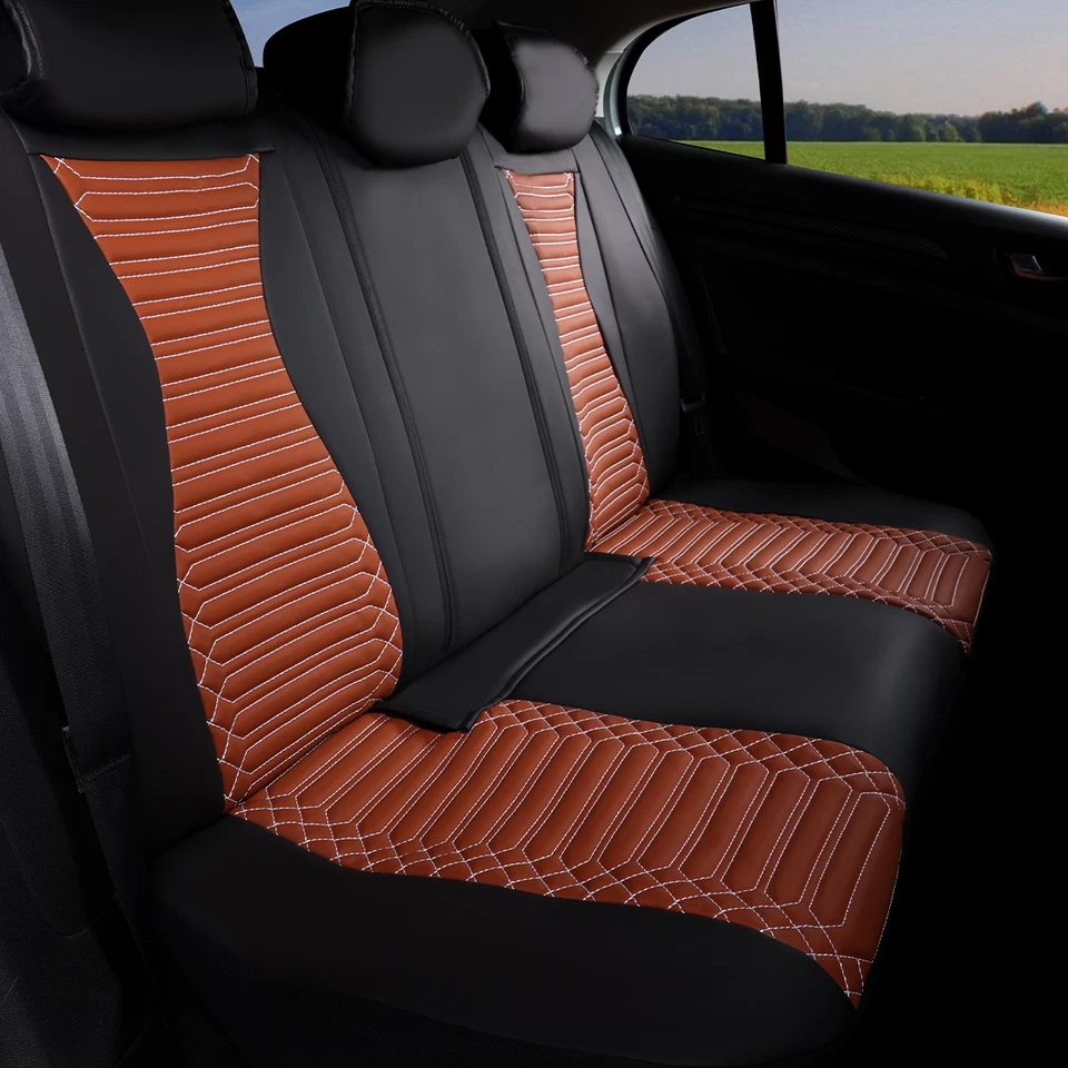 Coprisedili adatti per Mini Clubman dall'anno 2007 in nero/cannella set Dallas - Immagine 2 di 4