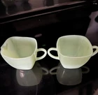 VIG Fire King Jadeite GREEN (CHARM) Creamer and Open Sugar Set Anchor Hocking