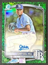 2025 Bowman Gary Gill Hill Chrome Auto Green Grass Refractor /99 1st Prospect