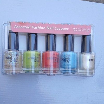 CND Creative Play Nail Lacquer Set, 6 Multicolor, Glitter Gloss, 0.46 fl oz Each