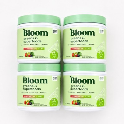 4PK Bloom Nutrition Greens & Superfoods Powder 10.24 Oz Ea Strawberry Kiwi