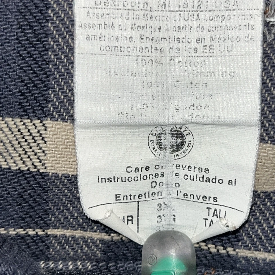 DE COLECCIÓN Carhartt Para Hombres Manga Larga Franela Pesada A Cuadros Abotonada EE. UU. 3XL Alto Foto 4 de 4