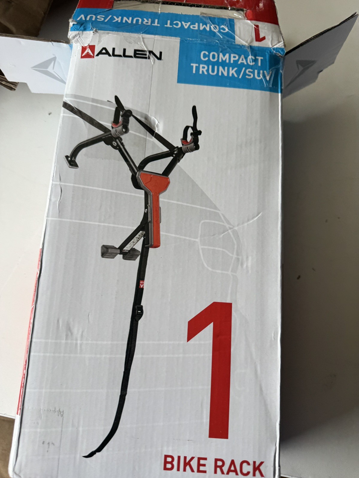 Allen Sports MT1 Compact Folding 1-Bike Trunk Mount Rack Carrier New Open Box