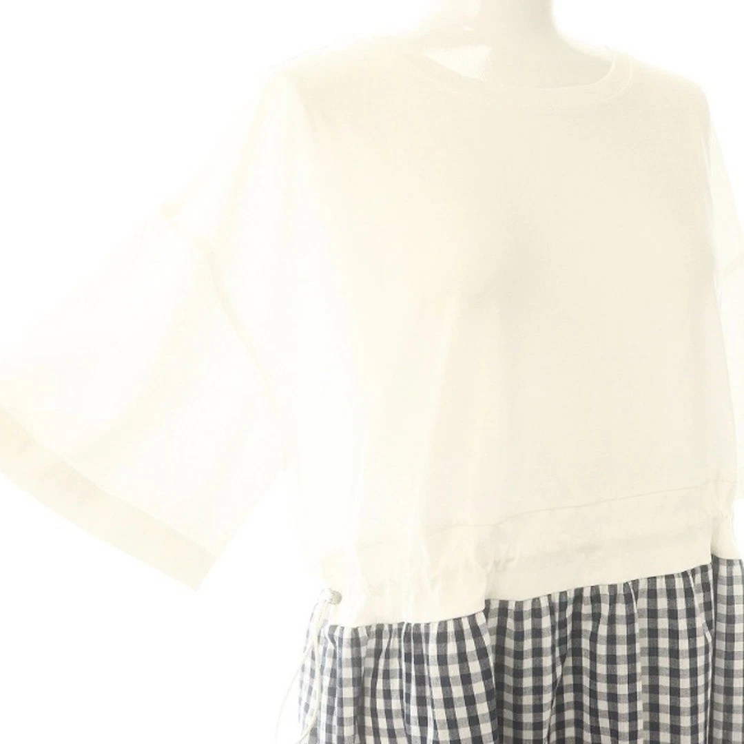 OFF WHITE Abito Alta Moda Fellini AltamodaFellini Plaid Contrasto F bianco sporco Navy DO