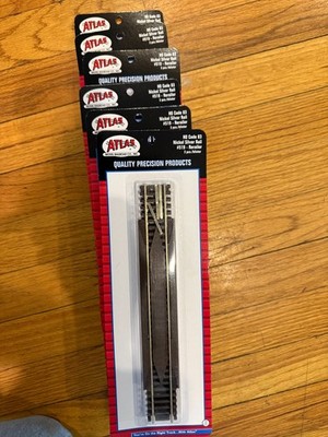 6-ATLAS HO SCALE #519 NICKEL SILVER CODE 83 RERAILER TRACK 3 pieces per pack