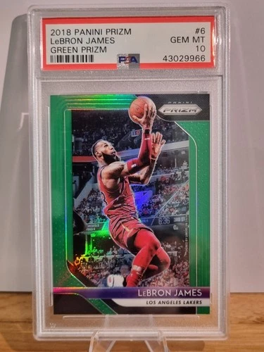 LeBron James PSA 10 Panini 2018 Green Prizm NBA Trading Card Basketball 🏀 #6