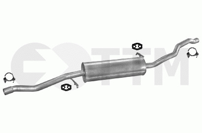 Silencieux intermédiaire pour VW Sharan 1.9 et 2.0 TDi de 2002 à 2010