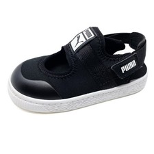 Puma Light-Flex Summer Sandals Sneakers Kids 7C 'Black White' 383192-01 Neoprene