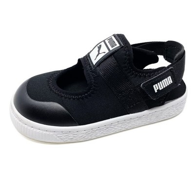 Puma Light-Flex Summer Sandals Sneakers Kids 7C 'Black White' 383192-01 Neoprene