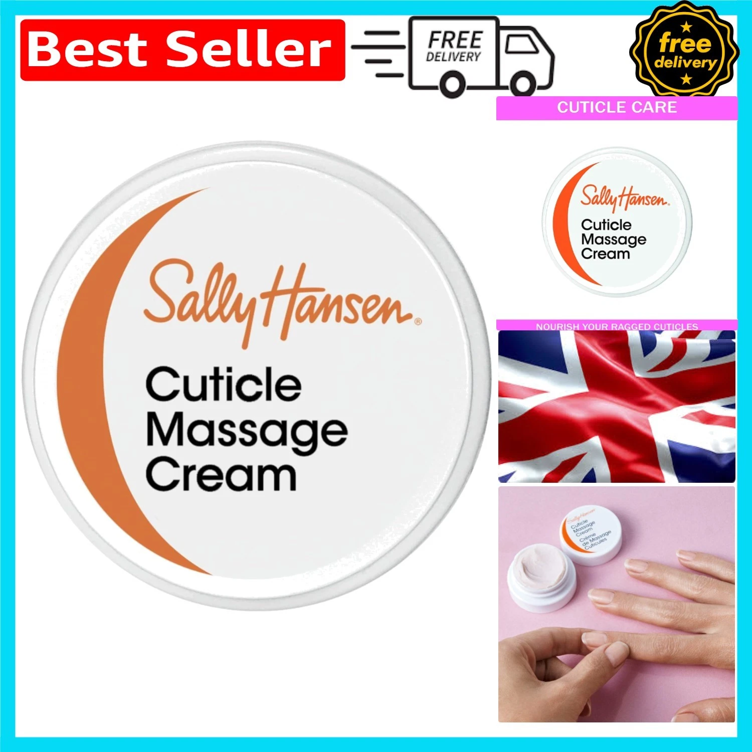 Luxurious Cuticle Massage Cream with Apricot Extract - 11.3g for Nail Growth