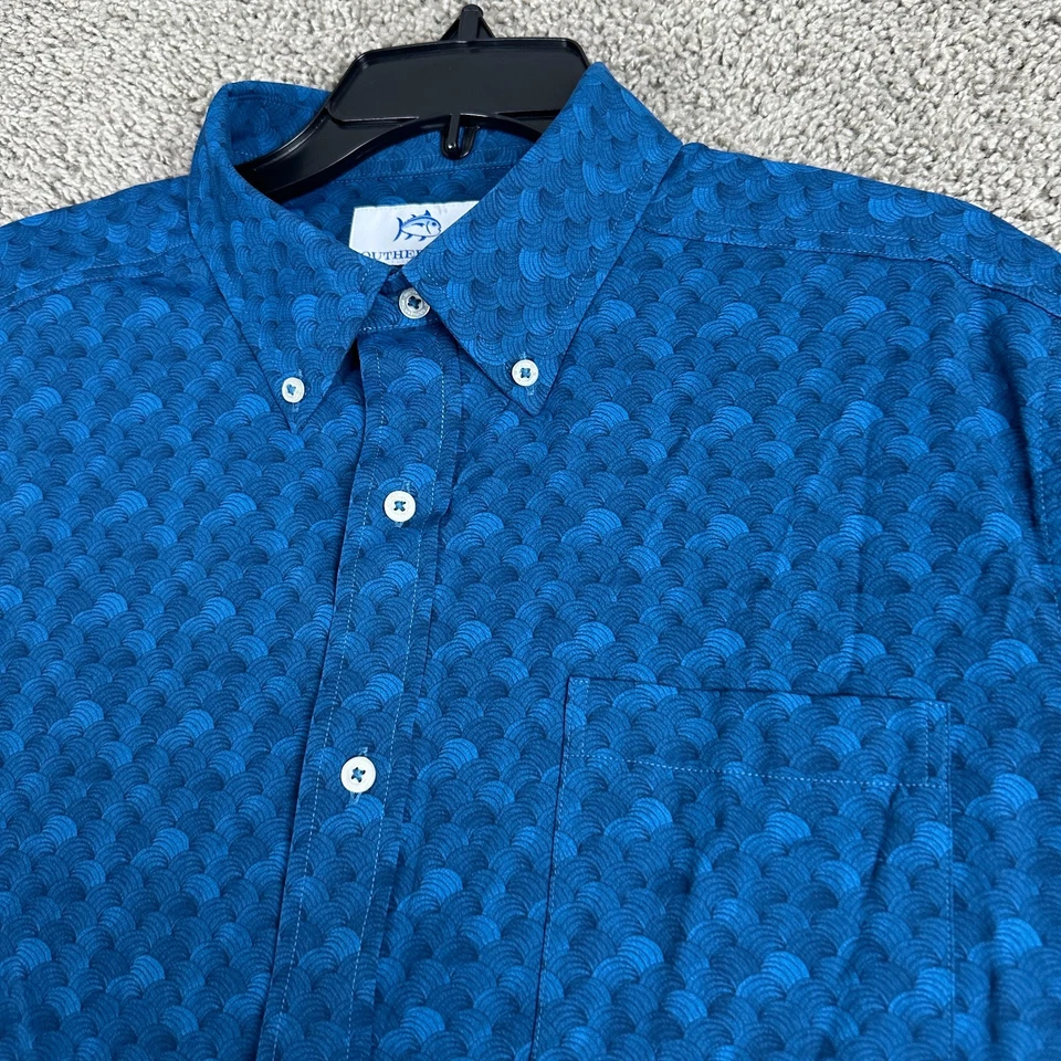 Southern Tide Shirt Mens Large Intercoastal Performacnce Geometric Button Up - Image 3 of 4