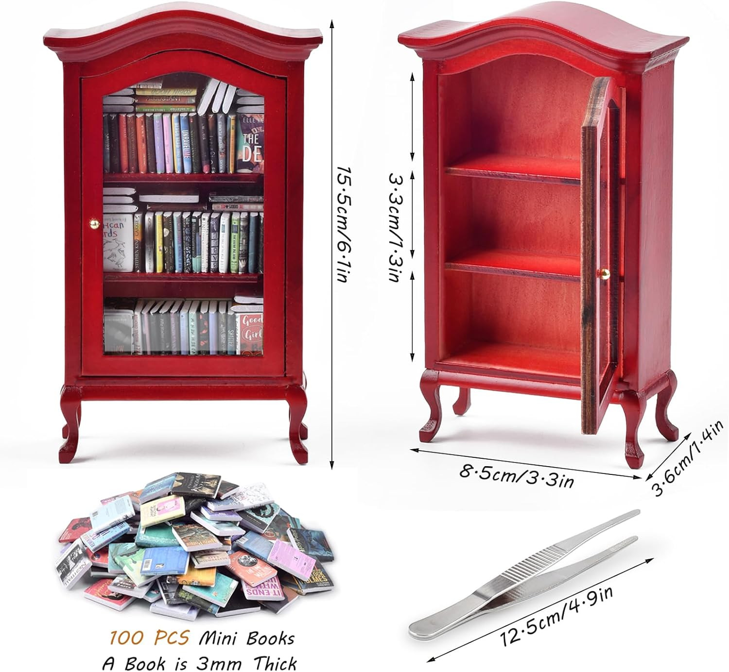 Anxiety Mini Bookshelf with Books, Stress Bookshelf Mini, Mini Book Shelf with B