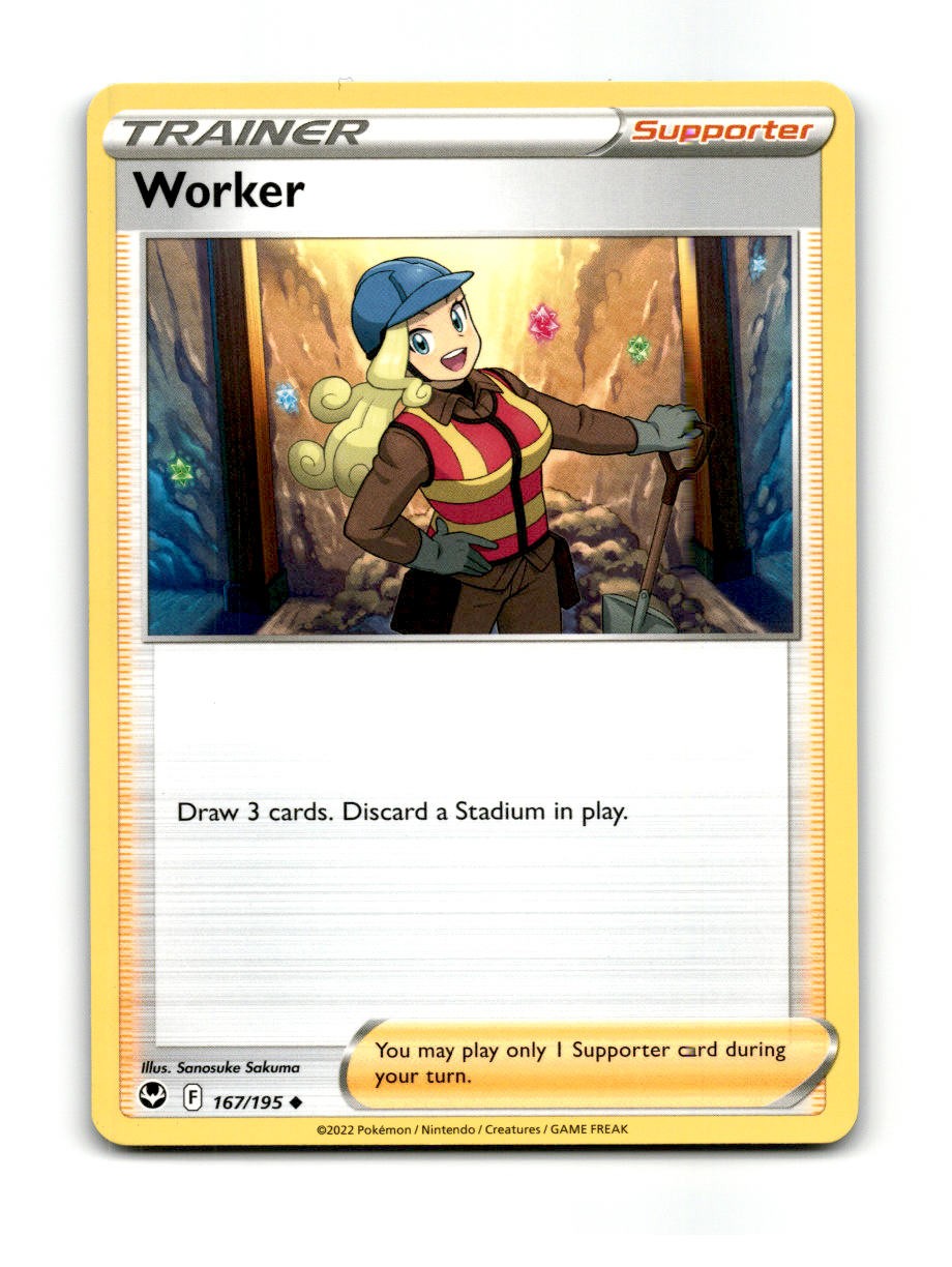 Worker 167/195 Uncommon Silver Tempest Pokemon Near Mint ~02196