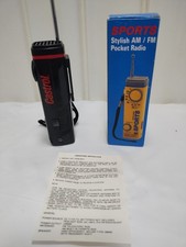 Vtg AM/FM Sports Pocket Radio High Efficiency Speaker Telescope Antenna