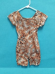 VTG Jacques Moret Leopard Print Dance Aerobics Leotard Bodysuit Size M (8-10)