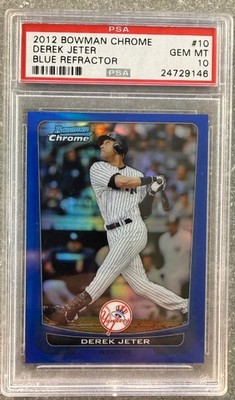 2012 Bowman Chrome Blue Refractor 10 Derek Jeter 140/250 PSA 10 GEM MINT