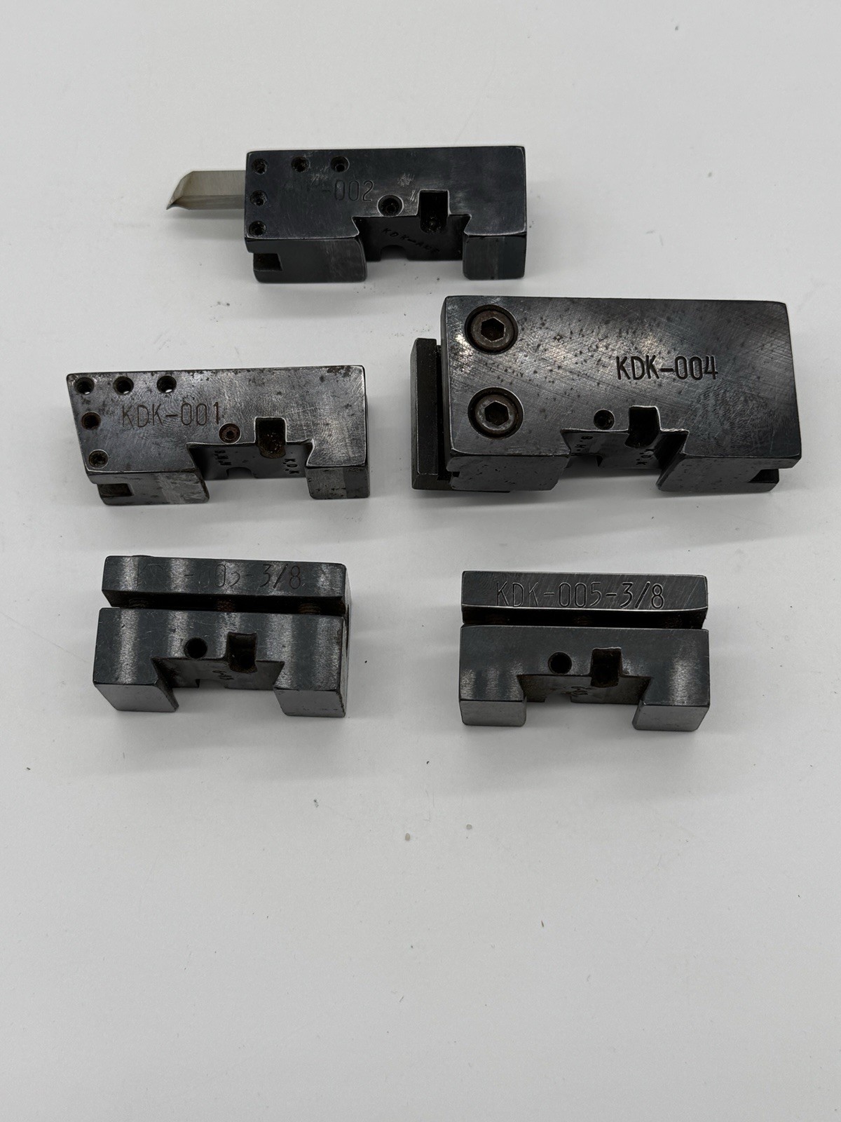KDK-001, 005-3/8, 004,002, 005-3/8 Set Of 5 Holding Jigs- Machining, Lathes