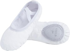 Canvas Ballet Shoes for Girls Flats 1 Big Kid, White