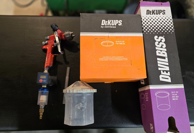 DeVilbiss TEKNA Copper Professional Spray Gun 1.3mm and 1.4mm 7E7 +Dekup System