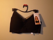 JOYSPUN BLACK WIREFREE BONDED BRALETTE W/ MESH TRIM SZ: M