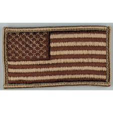 American Flag Patch - Subdued Desert Sand Tan - Hook Fastener Tactical Patch