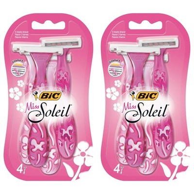 2  Pack BIC Miss Soleil Disposable Women's Razors - 4 Each
