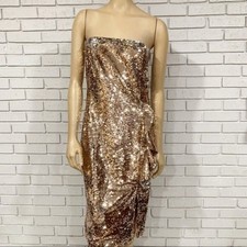 Parker Women's Gold Noelle Sequin Dress - Size 8
